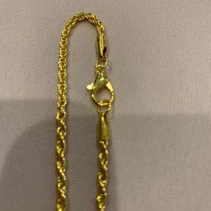Goldtone 3 1/2” L (closed position) Rope Chain Bracelet Brand New)